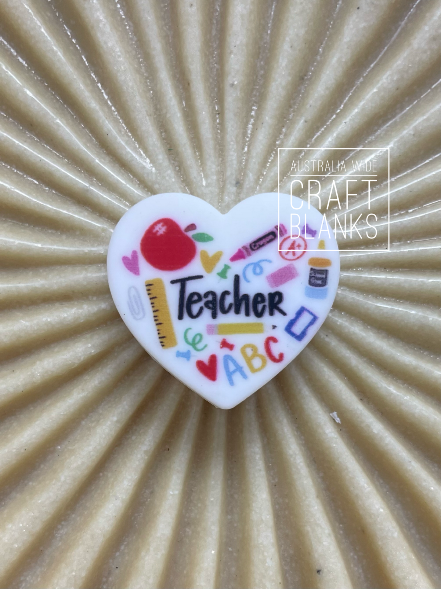 Teacher Hearts - Silicone Bead - #219