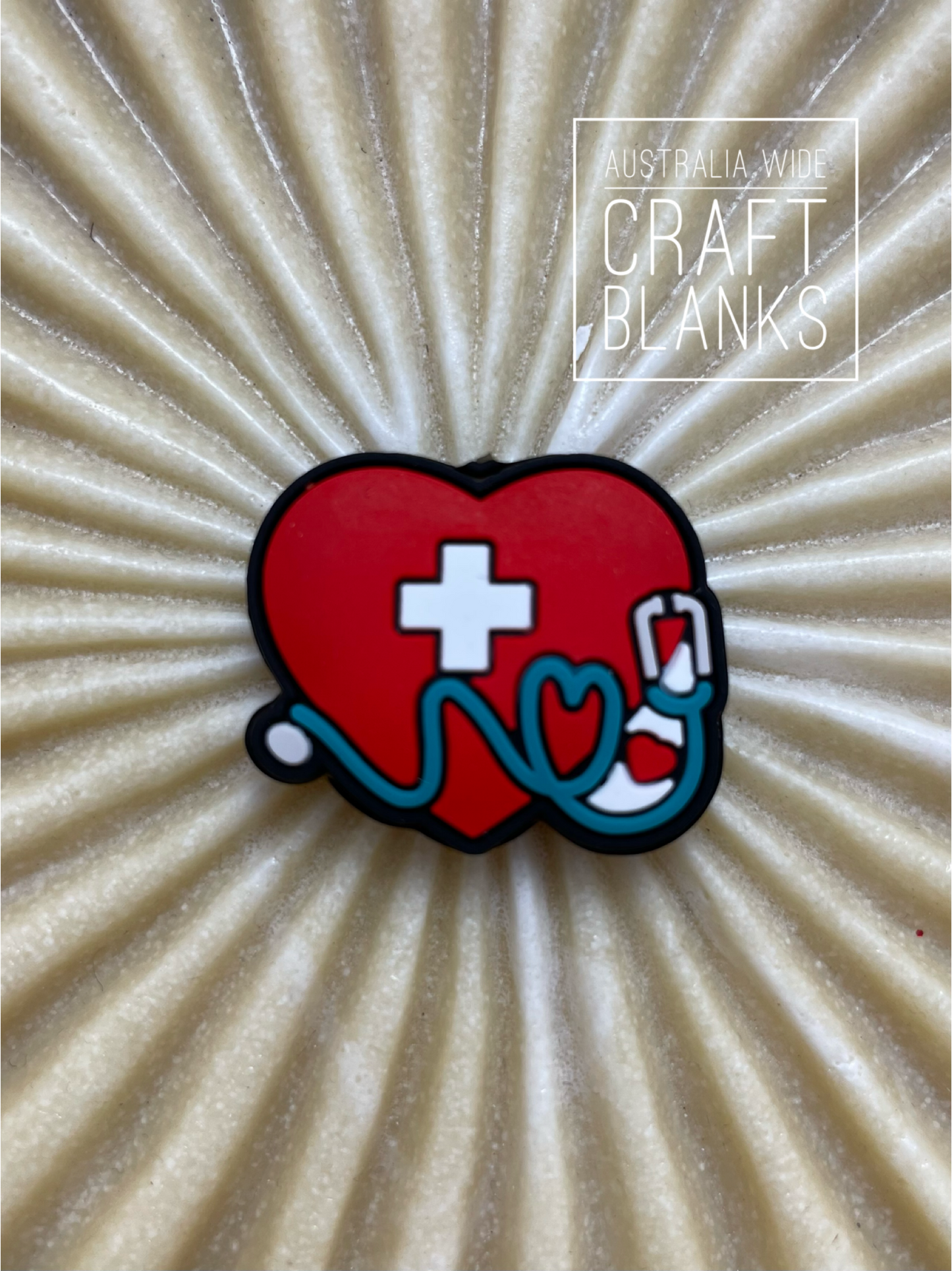 Stethoscope Heart - Silicone Bead - #80