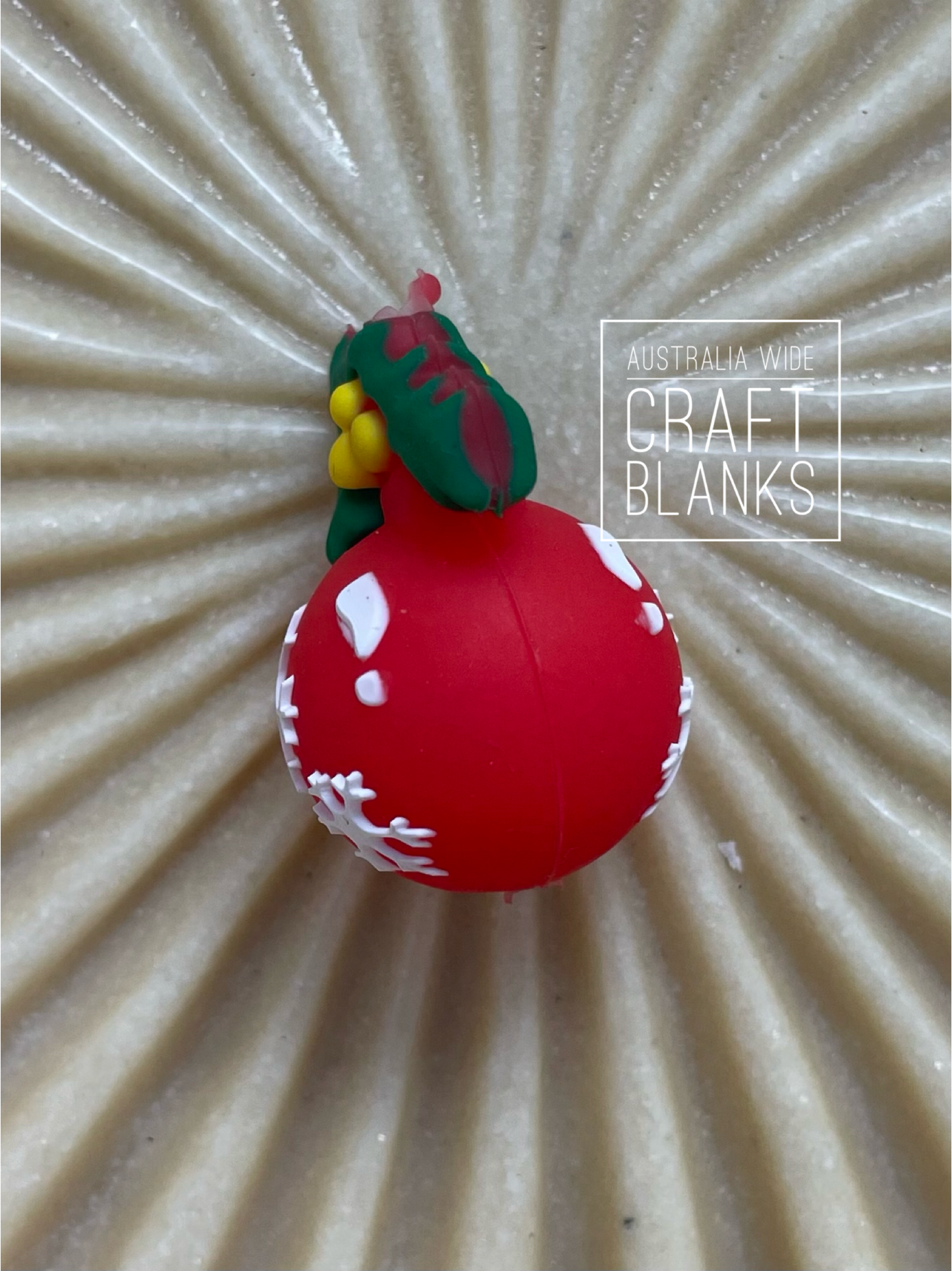 Bauble Holly - 3D Silicone Bead - #230