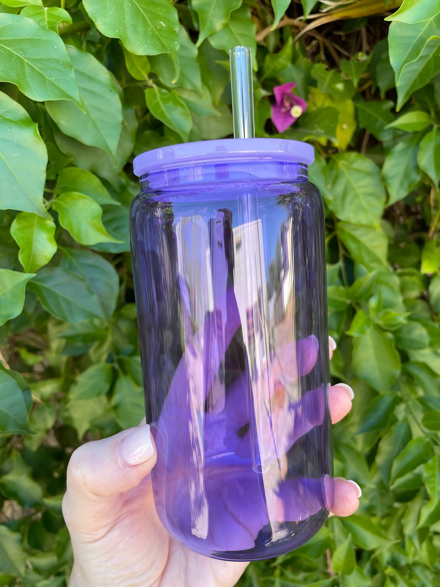 16oz Coloured Glass Libbey Cup w/Acrylic Lid