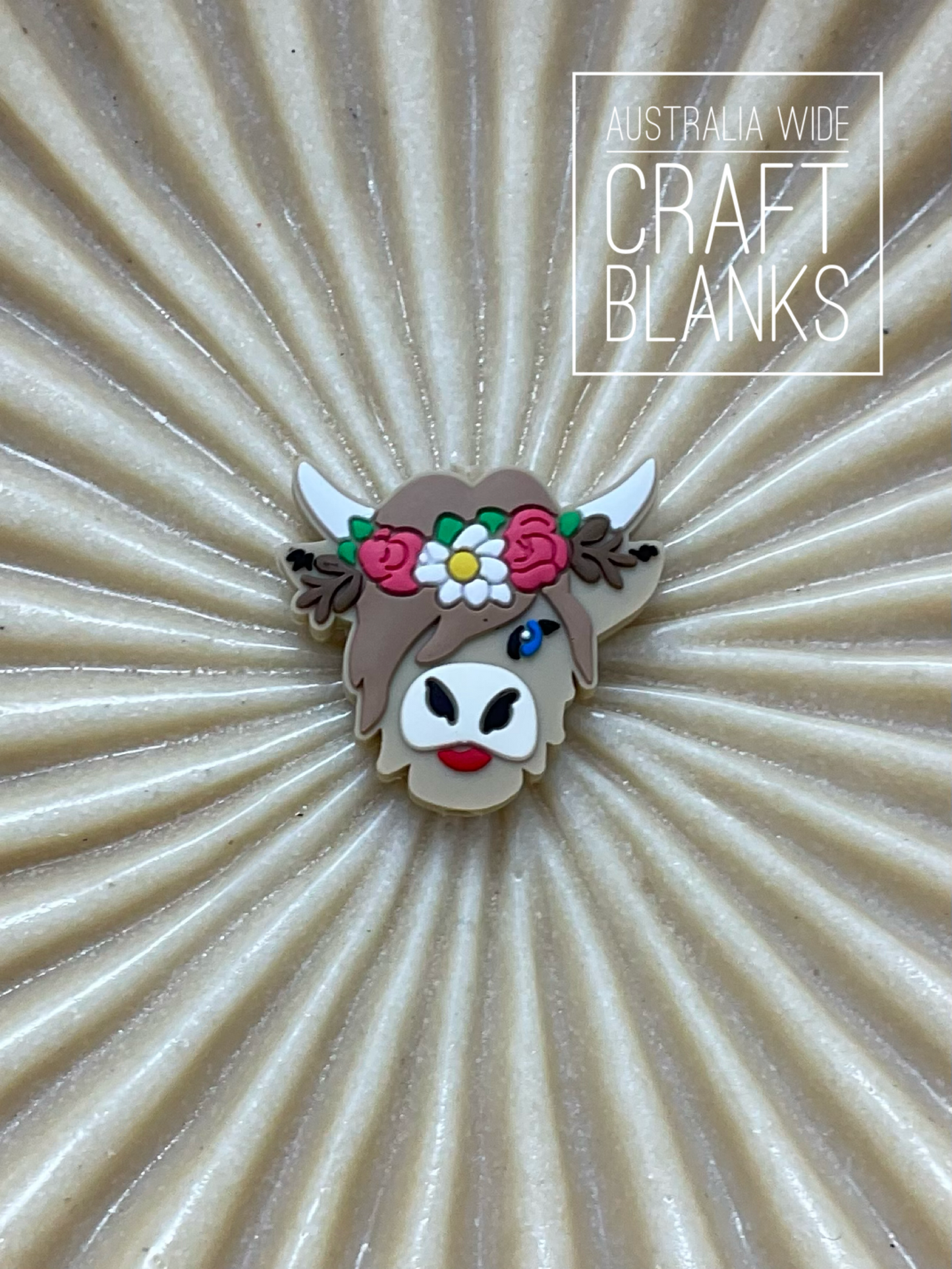 Cow w/Flowers - Silicone Bead - #137/138