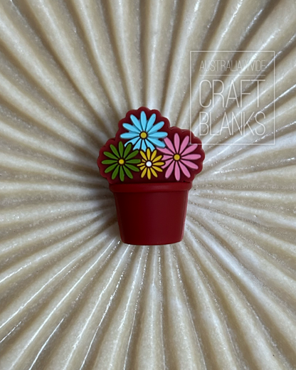 Flowers in Pot- Silicone Bead - #194