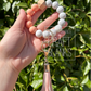 Keyring - Silicone bead wristlet w/ faux leather tassel NO DISC
