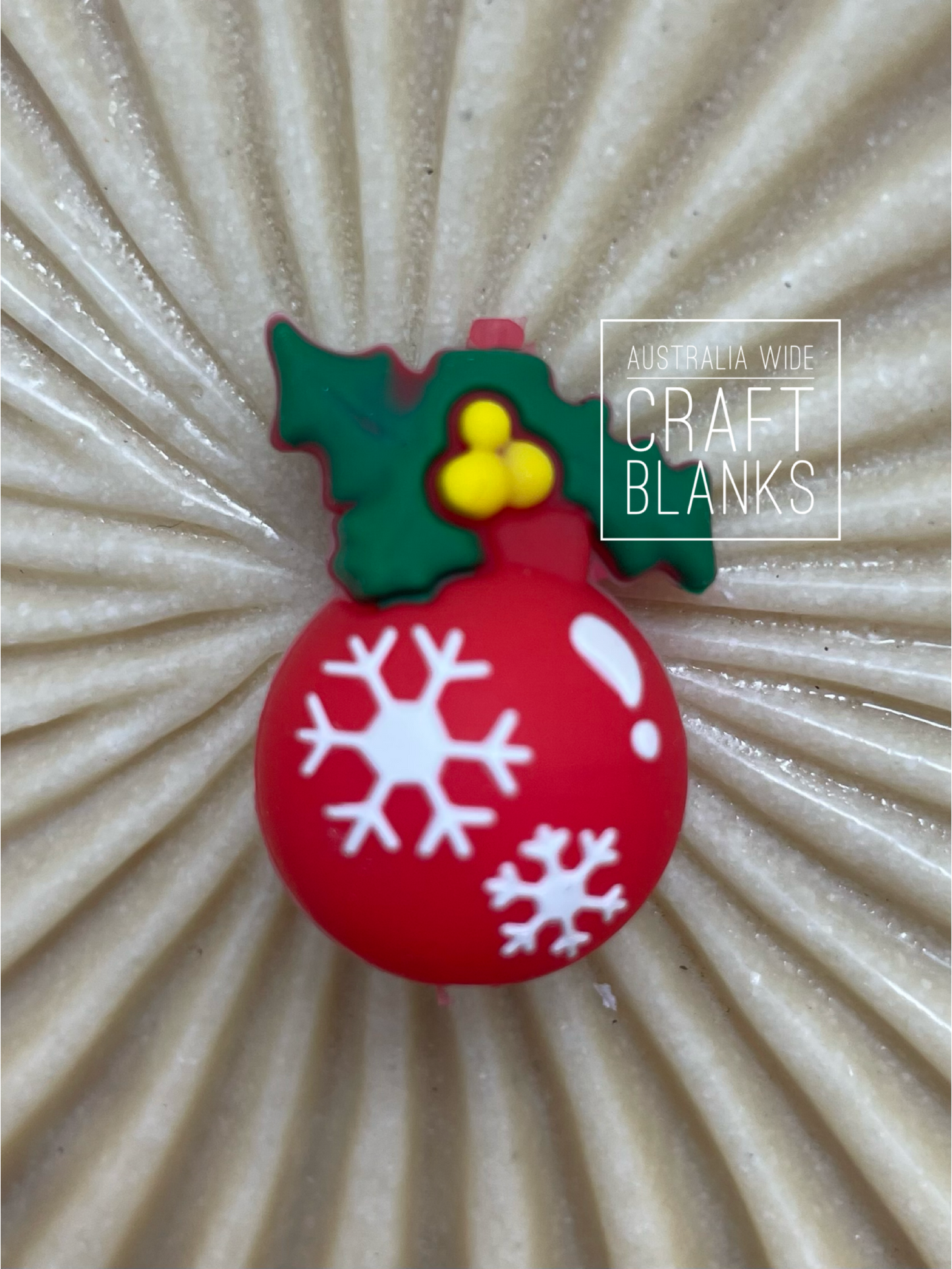 Bauble Holly - 3D Silicone Bead - #230