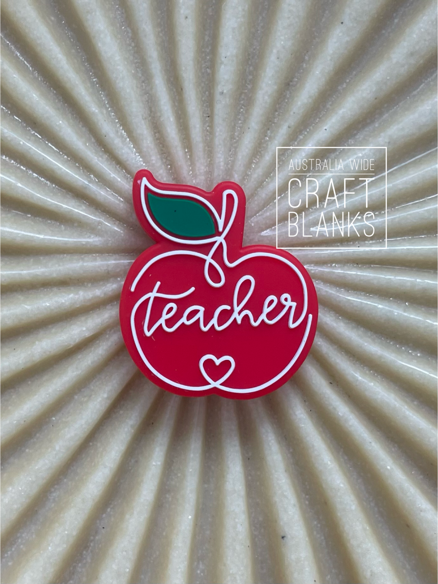 Red Teacher Apple- Silicone Bead - #160