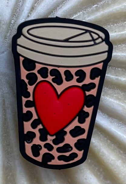 Coffee Heart - Silicone Bead - #152