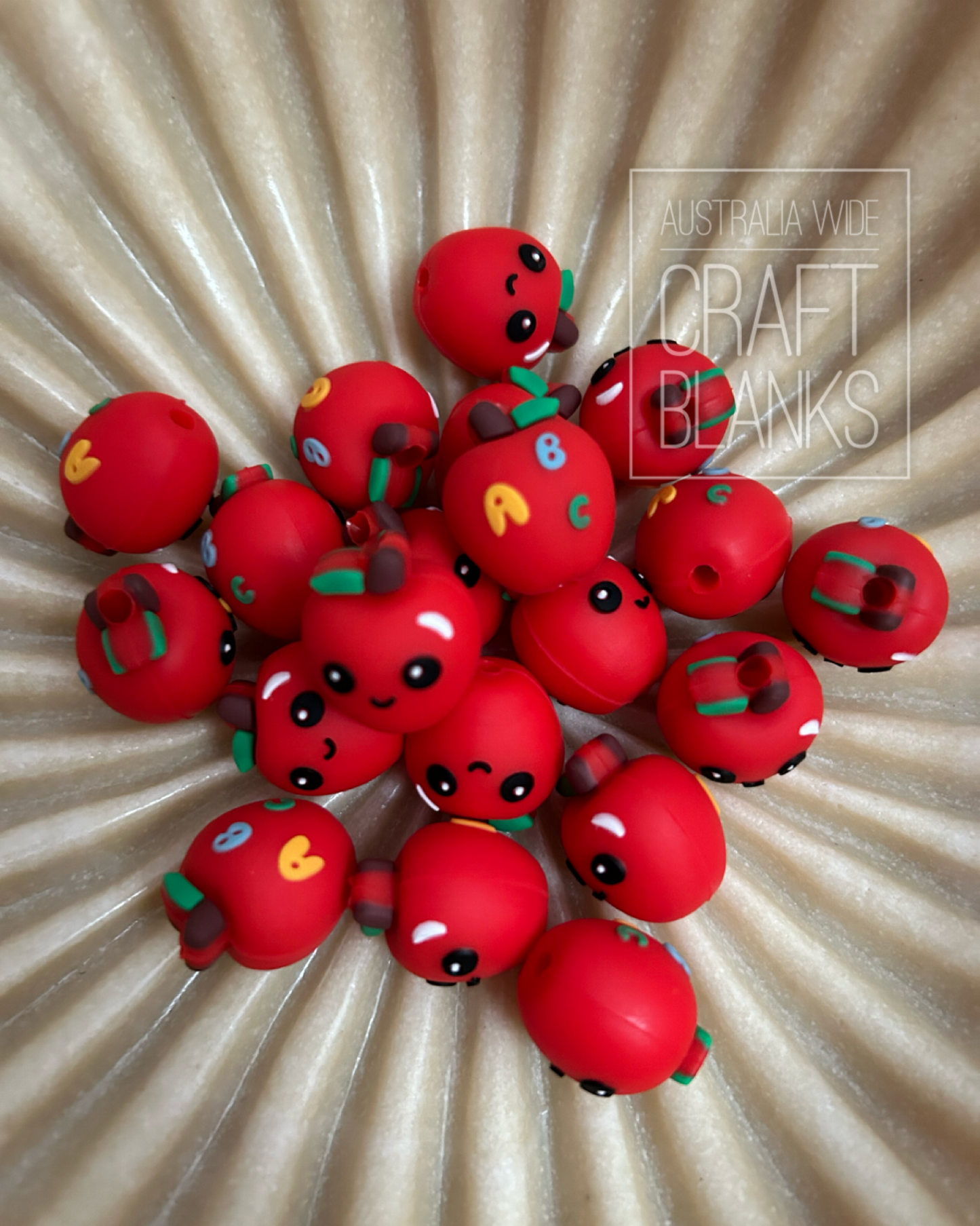 ABC Apple - 3D Silicone Bead- #176