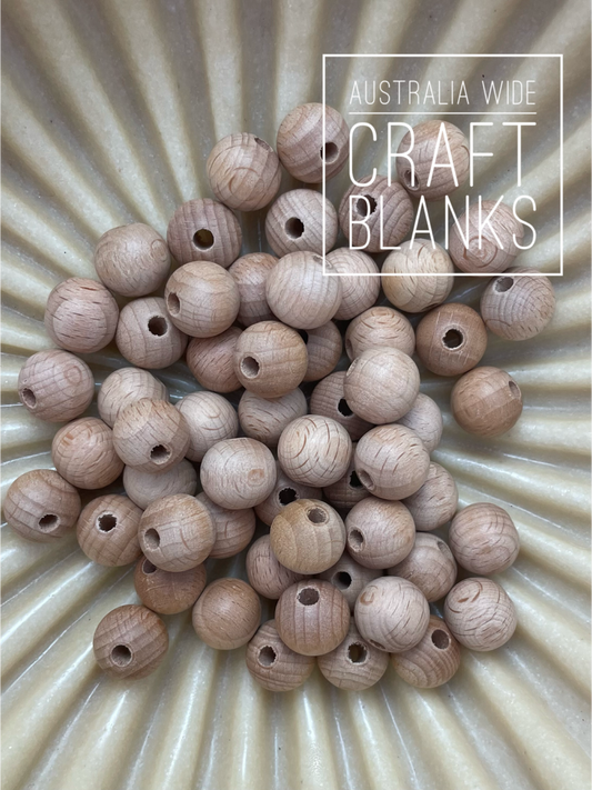 14mm Round Bead - Beech