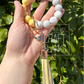 Keyring - Silicone bead wristlet w/ faux leather tassel NO DISC