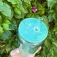 16oz Coloured Glass Libbey Cup w/Acrylic Lid
