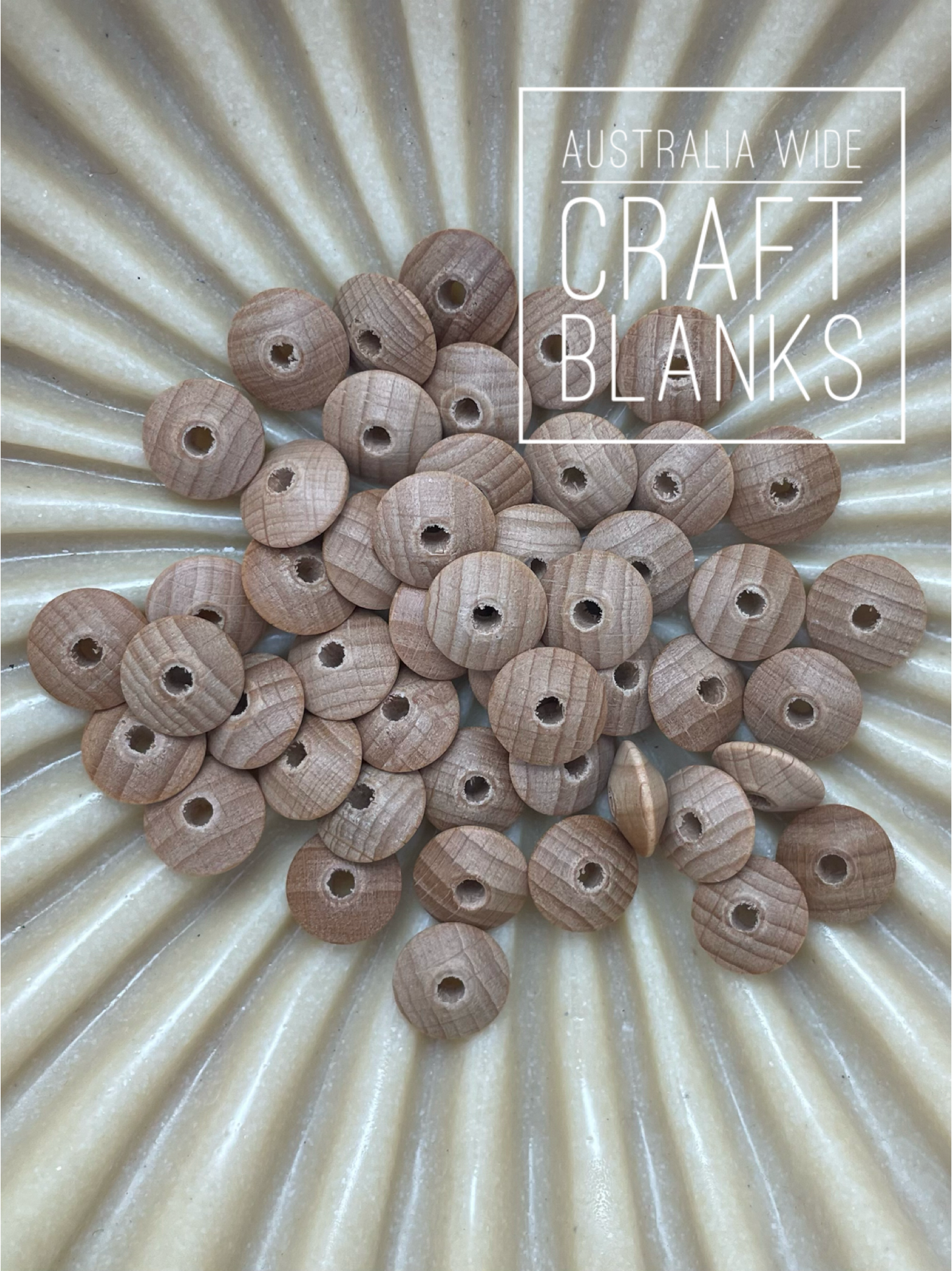 15mm Lentil Bead - Beech