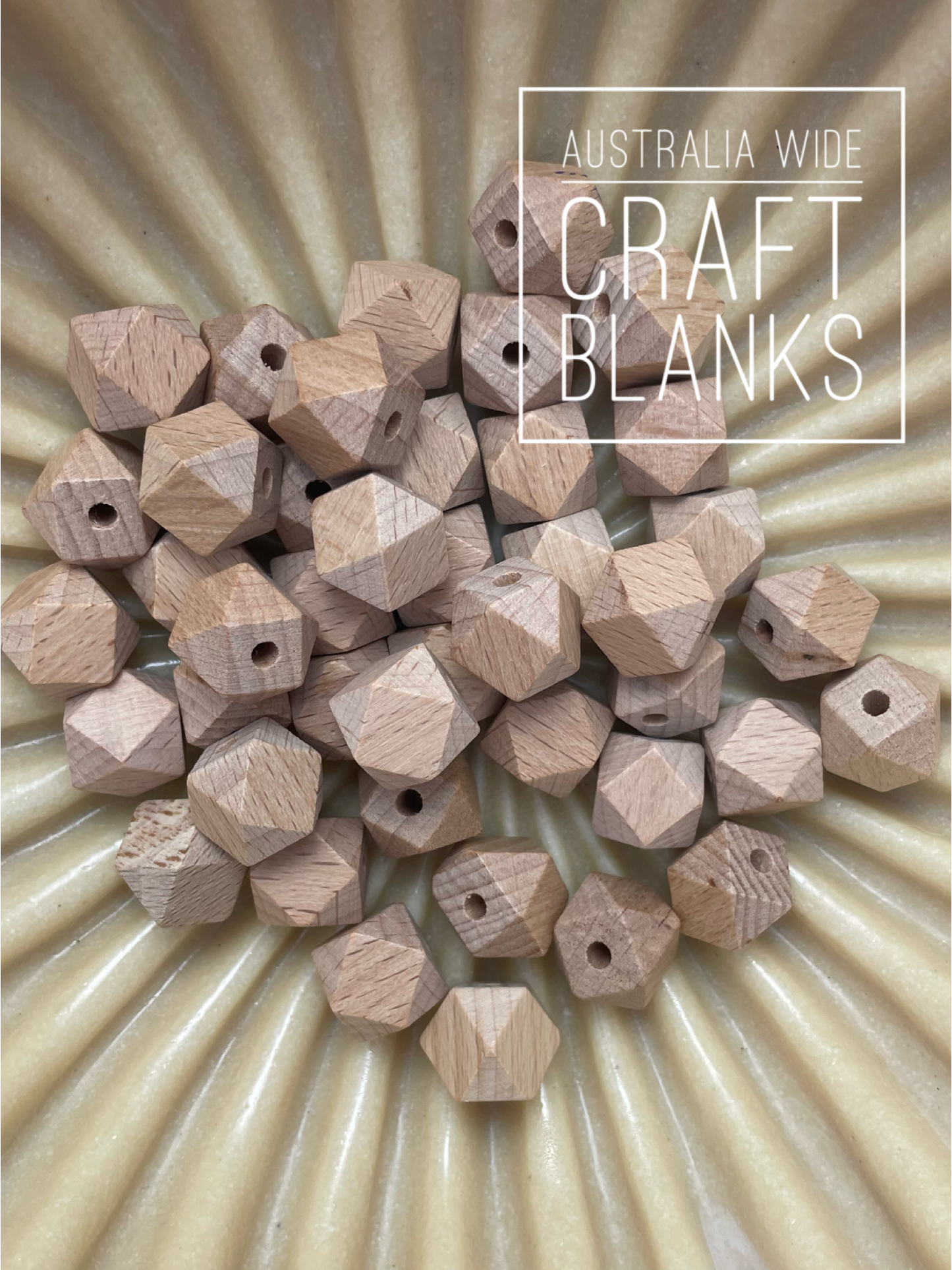 14mm Hexagonal Bead - Beech