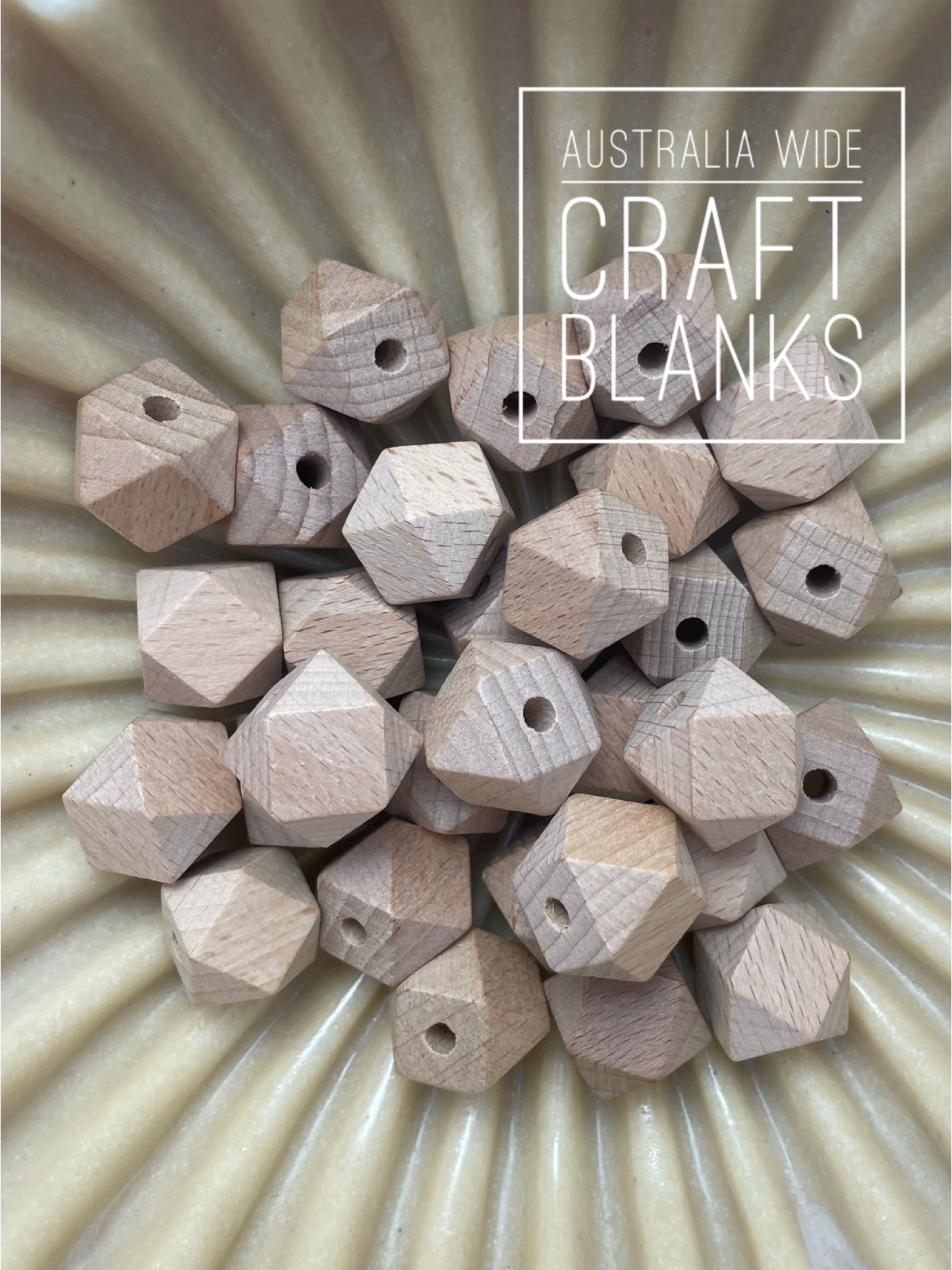 18mm Hexagonal Bead - Beech