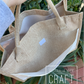Burlap Tote w/print panel - Large