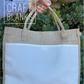 Burlap Tote w/print panel - Large