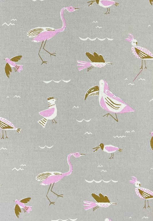 Fabric - Grey Birds