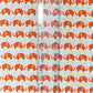 Fabric - Orange Elephant